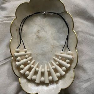 NWOT Ivory resin necklace with black cord